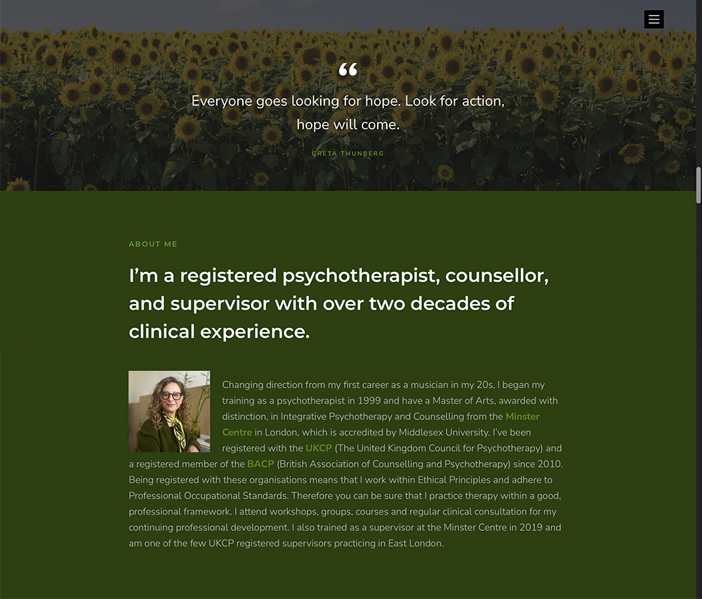 The home screen for the new website